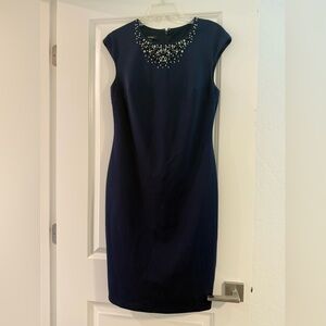 Alfani Blue Embellished Sheath Dress